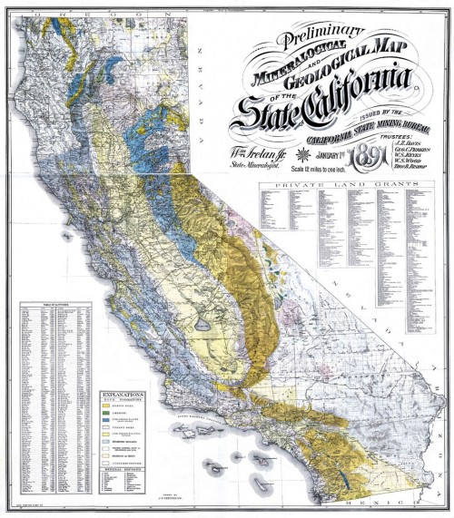 Vintage California Geology map