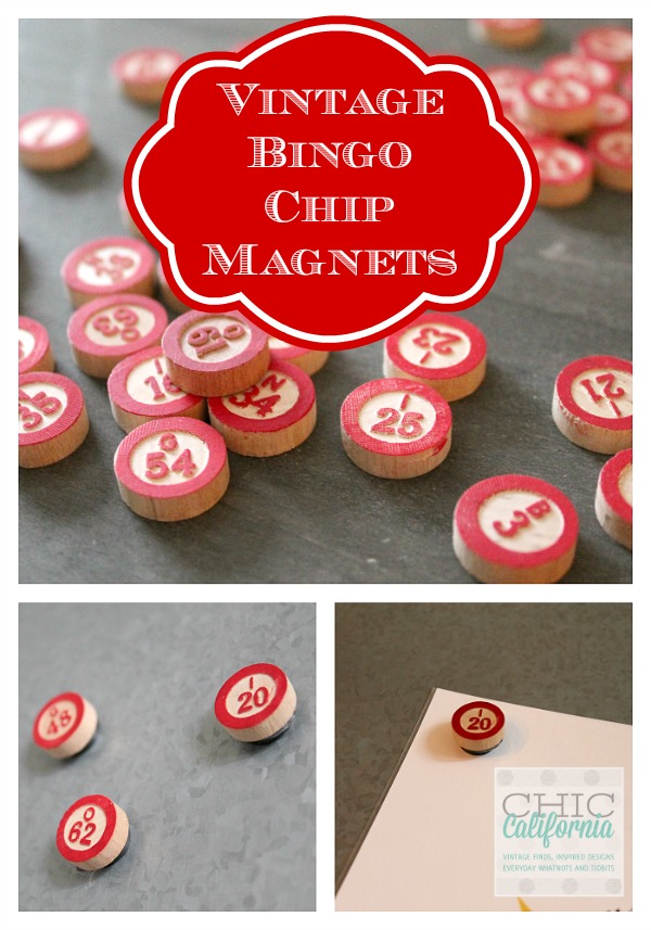 Vintage Bingo Chip Magnets
