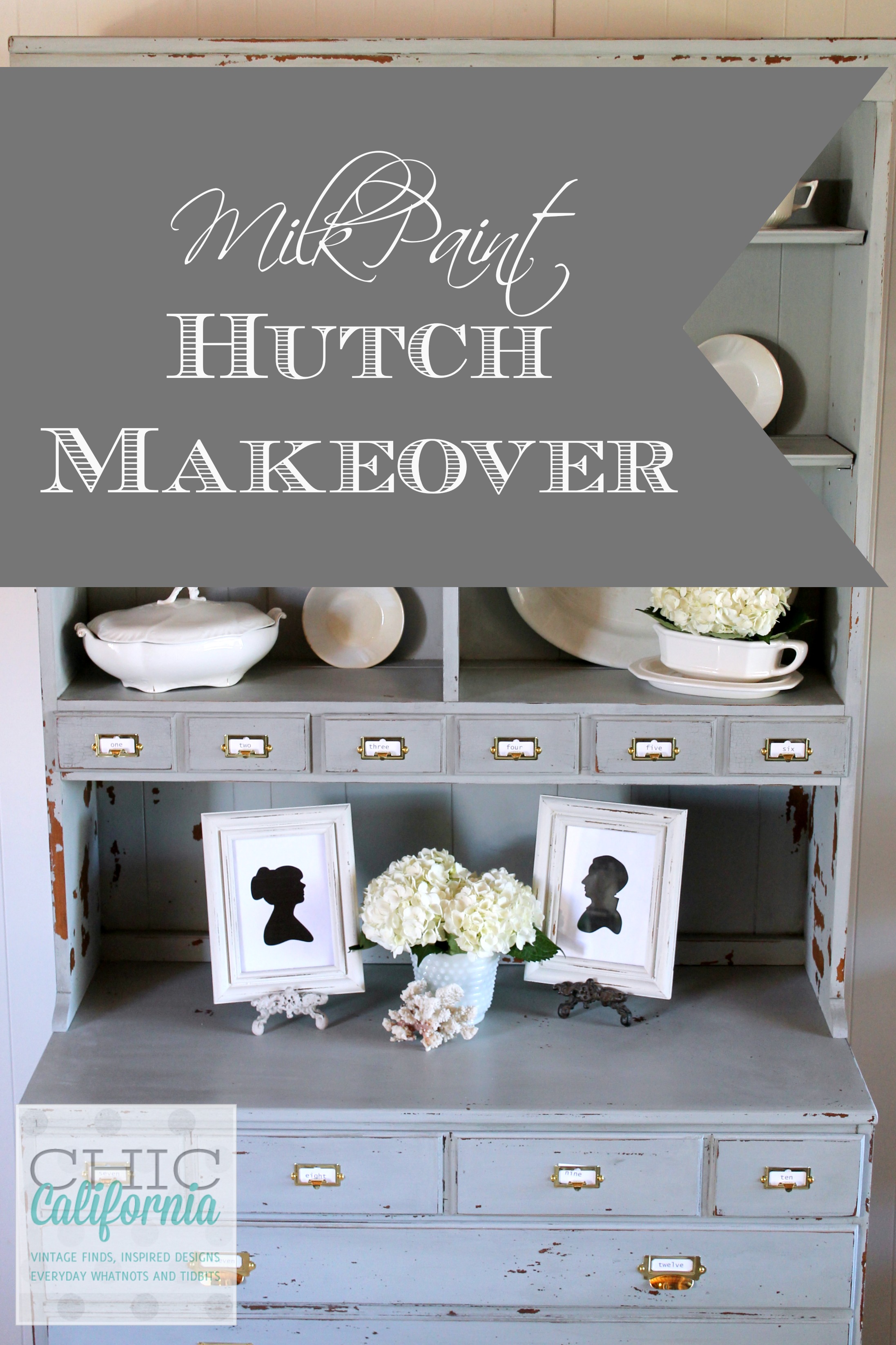 Milk Paint Hutch Makeover by Chic California