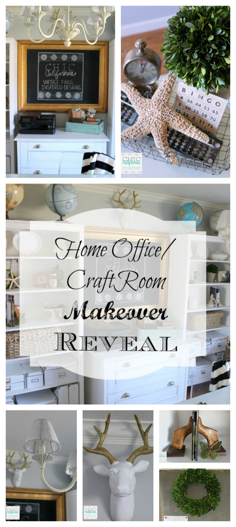 Home office Craft Room Makeover by Chic California