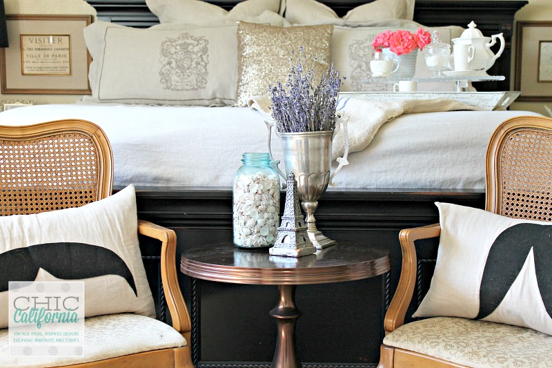 Cane Chairs in Chic California Master Bedroom Makeover