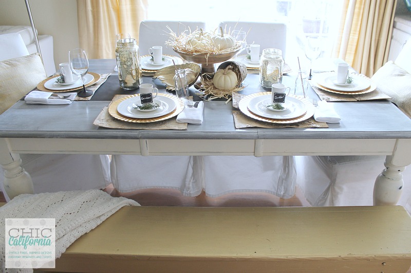 Gold Glam and Farm Fresh Thanksgiving Table by Chic California