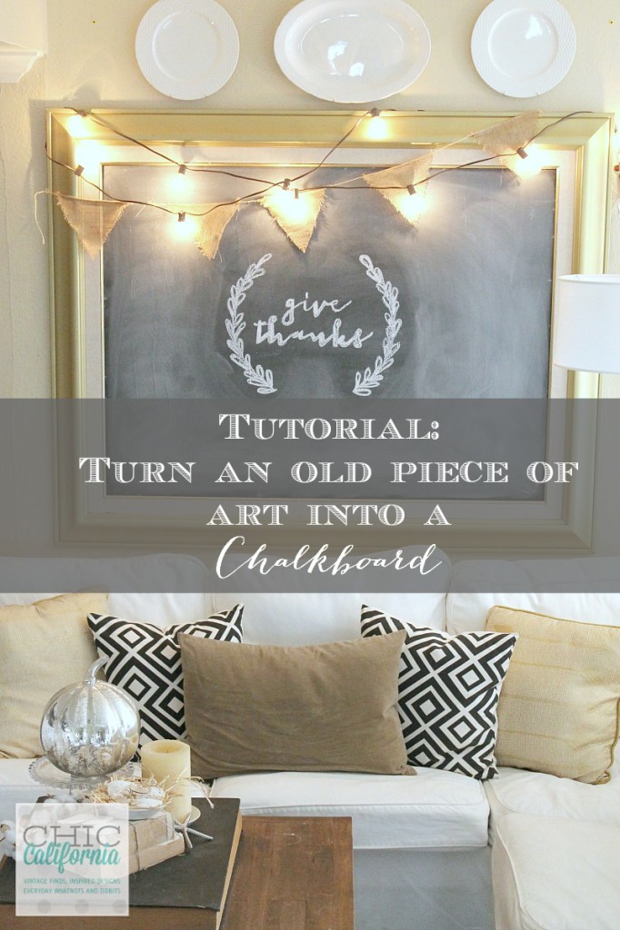 Tutorial on how to transform an old piece of art into a chalkboard. Get a new look for hardly any money!