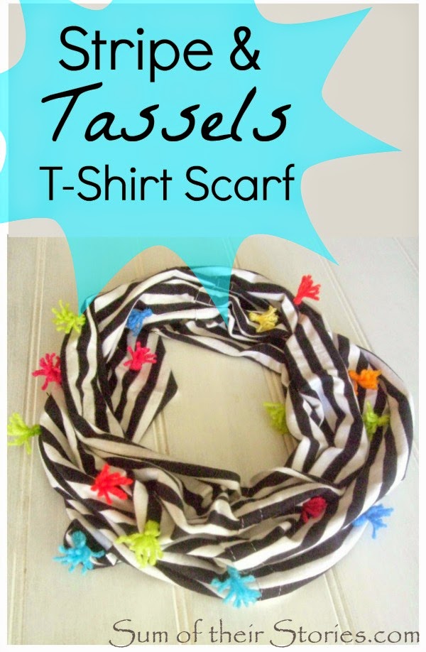 Stripe and tassels scarf