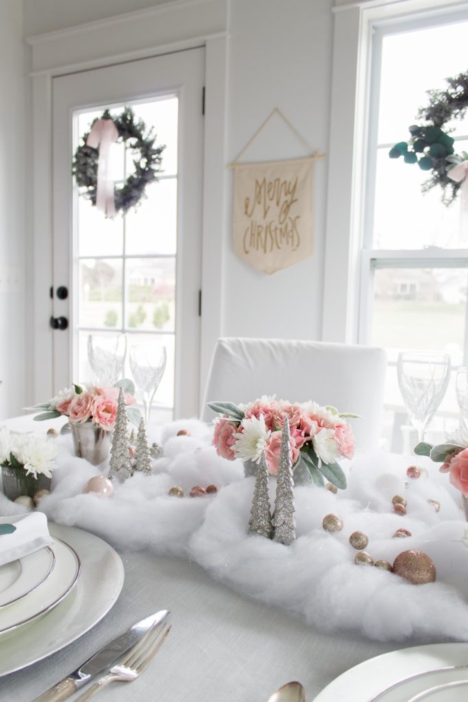 I'm Dreaming of a White Christmas Home Tour 2017 | Part IV Family Room Decor | Light and Bright Modern Farmhouse Style Christmas Table Decor| AE Home & Style