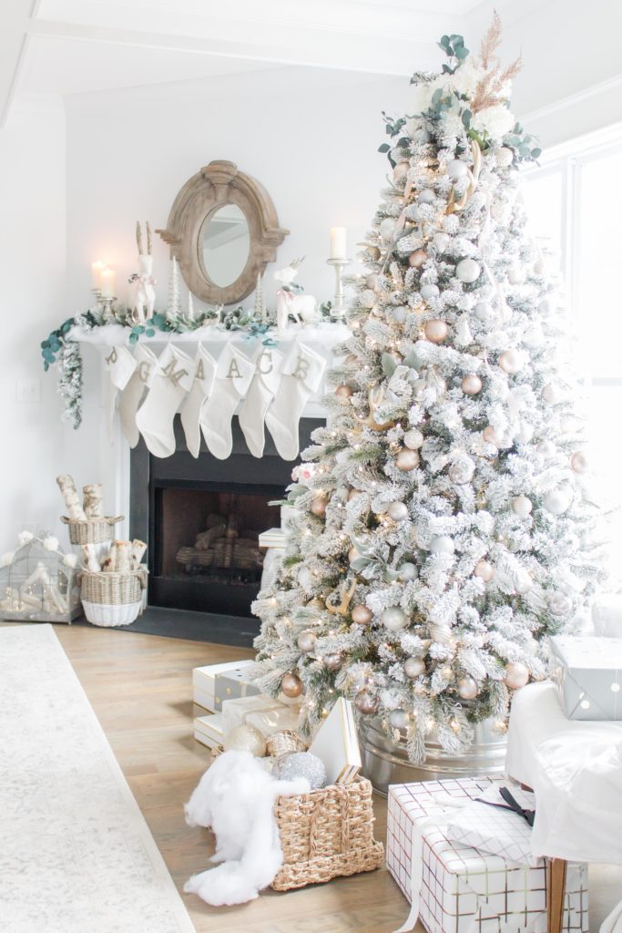 I'm Dreaming of a White Christmas Home Tour 2017 | Part IV Family Room Decor | Light and Bright Modern Farmhouse Style Christmas Home Decor| AE Home & Style
